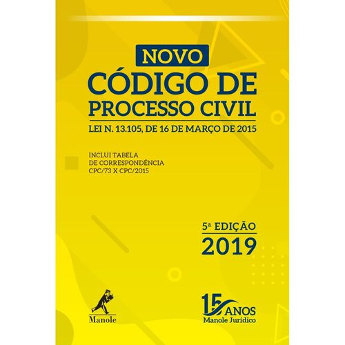 Novo Código de Processo Civil 5ª Edição - Lei n. 13.105, de 16 de março de 2015